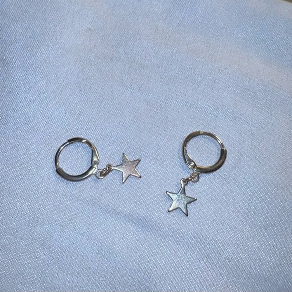 18k Gold Plated Star Huggie Earrings